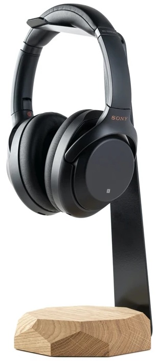 Stojak na słuchawki z ładowarką Qi dąb – obraz-1