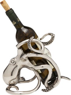 Stojak na wino aluminium srebrny 17x24 cm – obraz-1