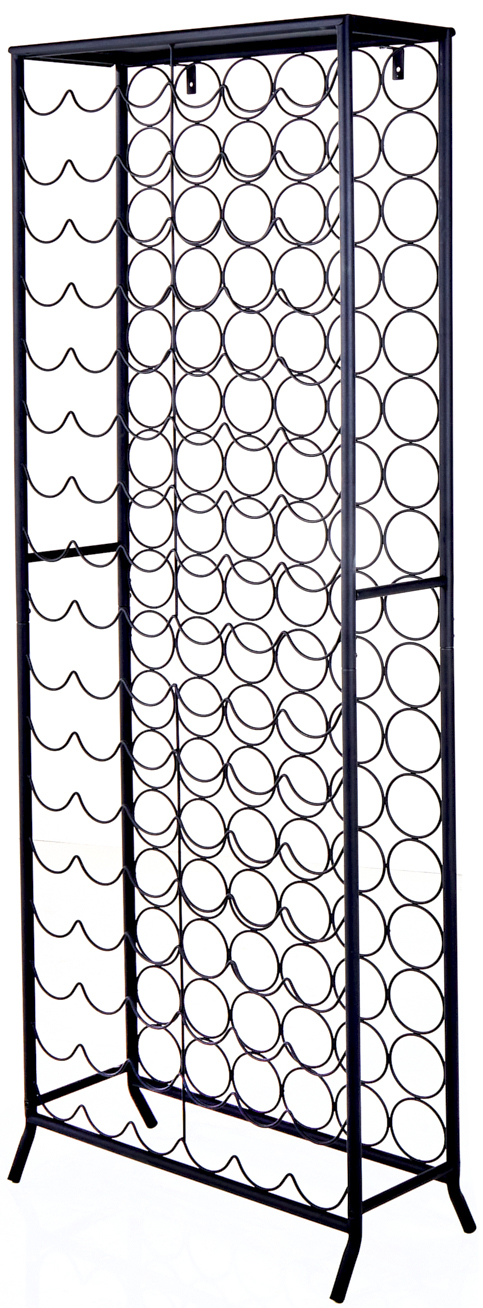 Stojak na wino metalowy czarny  64x182 cm  – obraz-1