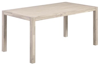 Stół naturalny bielony fornirowany blat drewniane nogi akacja 160x90 cm – obraz-1