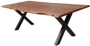 Stół 200 x 100 cm Degrass z drewna sheesham z czarnymi nogami – grafika-1.