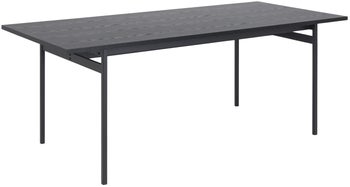 Stół czarny blat struktura drewna metalowe nogi 200x90 cm – obraz-1