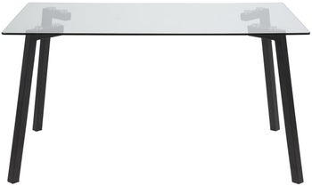 Stół Asama 140x80 cm blat szklany - nogi czarne – obraz-1