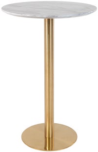 Stół barowy blat MDF marmur podstawa złota Ø70 cm – grafika-1.
