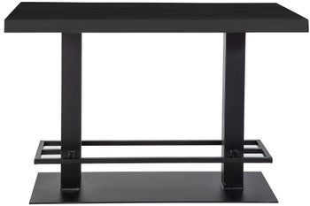 Stół barowy czarny drewniany blat metalowe nogi 140x80 cm – obraz-1