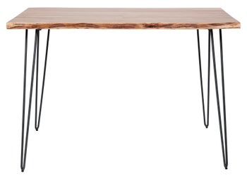 Stół barowy drewniany nogi czarne metalowe 130x70 cm – grafika-1.