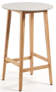 Stół barowy ogrodowy Ø70x102 cm szary – obraz-1