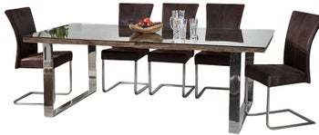 Stół 200 x 100 cm z drewna recyklingowanego srebrne nogi unikalny styl – grafika-1.