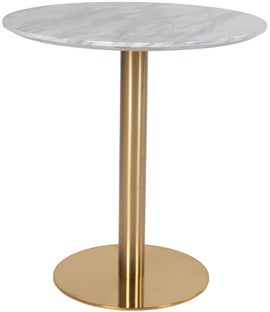 Stół okrągły szary blat z marmurowym wzorem złota metalowa podstawa Ø70x75 cm – grafika-1.