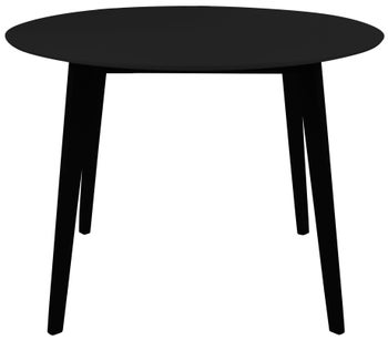 Stół Ø105 cm czarny blat MDF okrągły nogi drewniane – grafika-1.