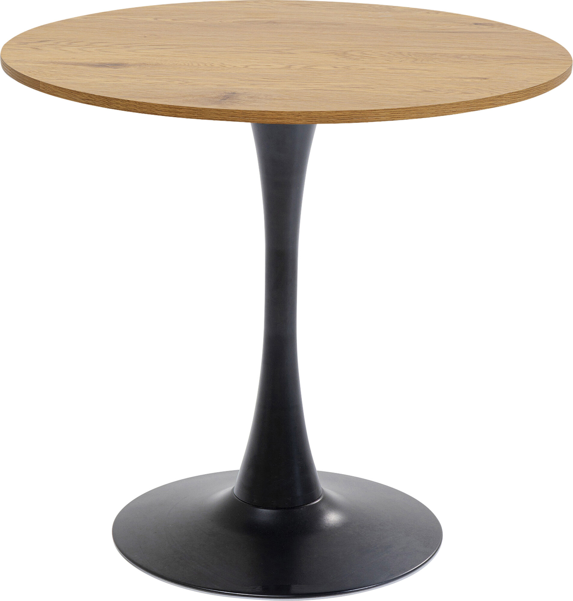 Fekete lábú Schickeria Kör alakú Tölgyfa Asztal Ø80cm – kép-1.