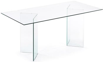 Stół do jadalni szklany hartowany transparentny 200x90 cm – obraz-1