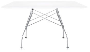 Stół Glossy 130 x 130 cm biały – obraz-1
