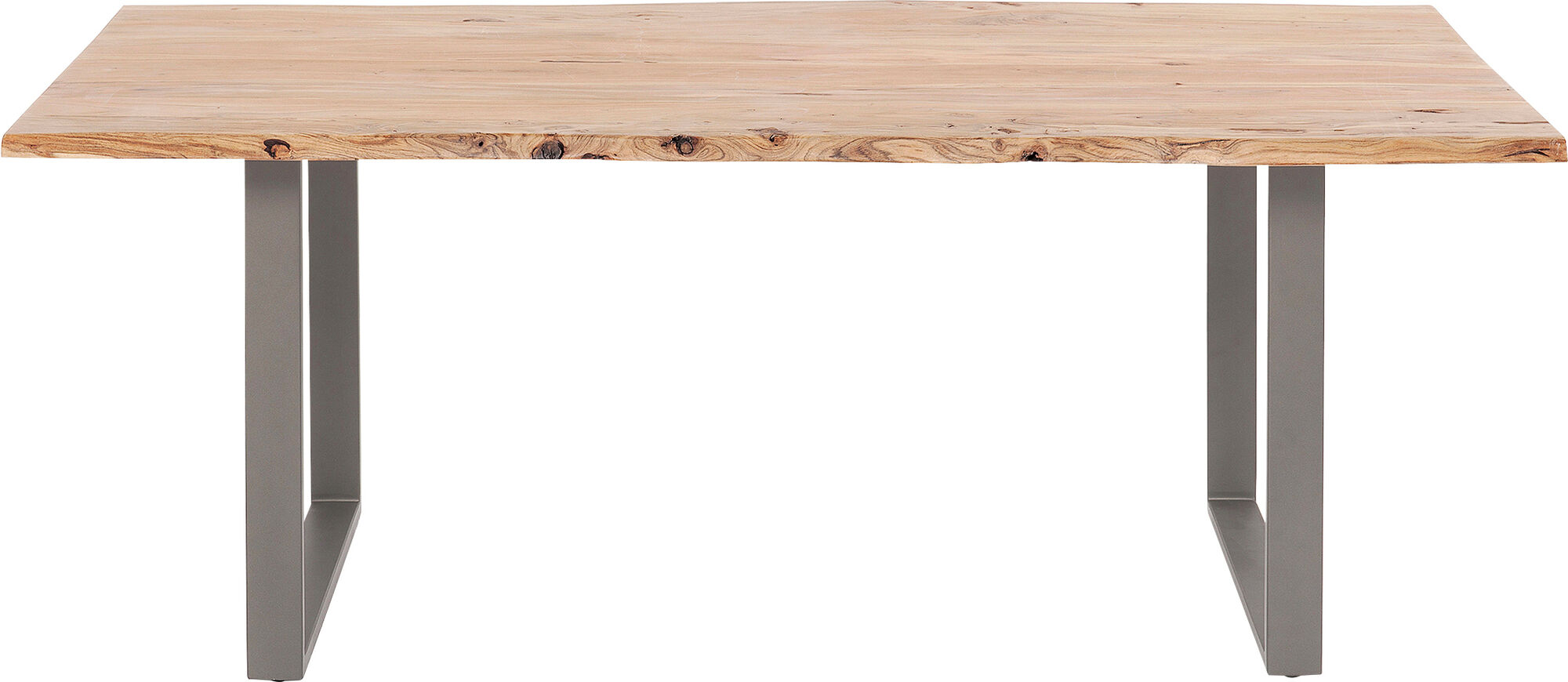 Stół naturalny drewniany blat akacja grafitowe metalowe nogi 160x80 cm – obraz-1