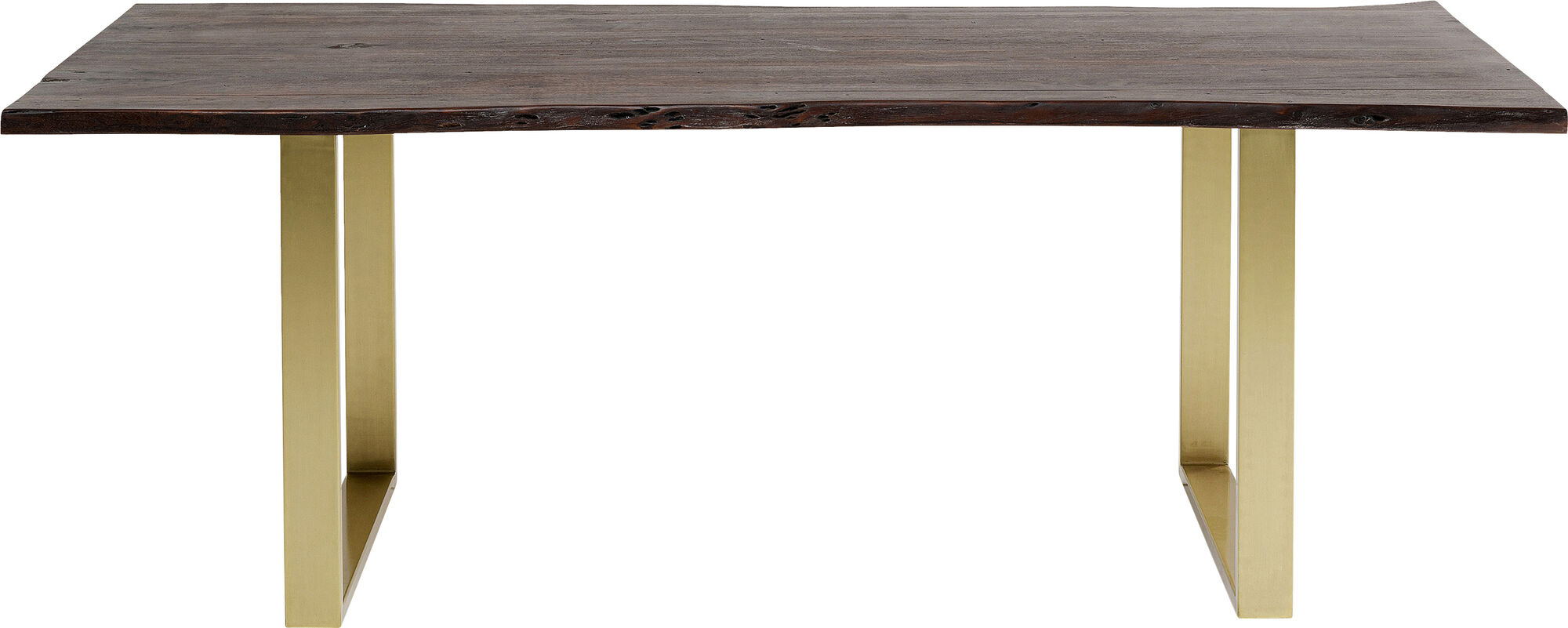 Spisebord Harmony Massivt Mørkt Tre & Messing 160x80cm – bilde-1.