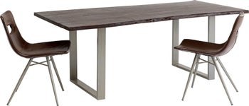 Mesa Harmony nogal acero lacado plata 180x90cm – Imagen-1.