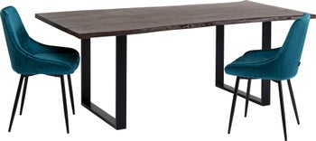 Spisebord Harmony Massivt Mørkt Tre & Svart 200x100cm – bilde-1.