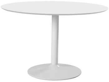 Stół okrągły biały metalowa noga Ø110x74 cm – obraz-1