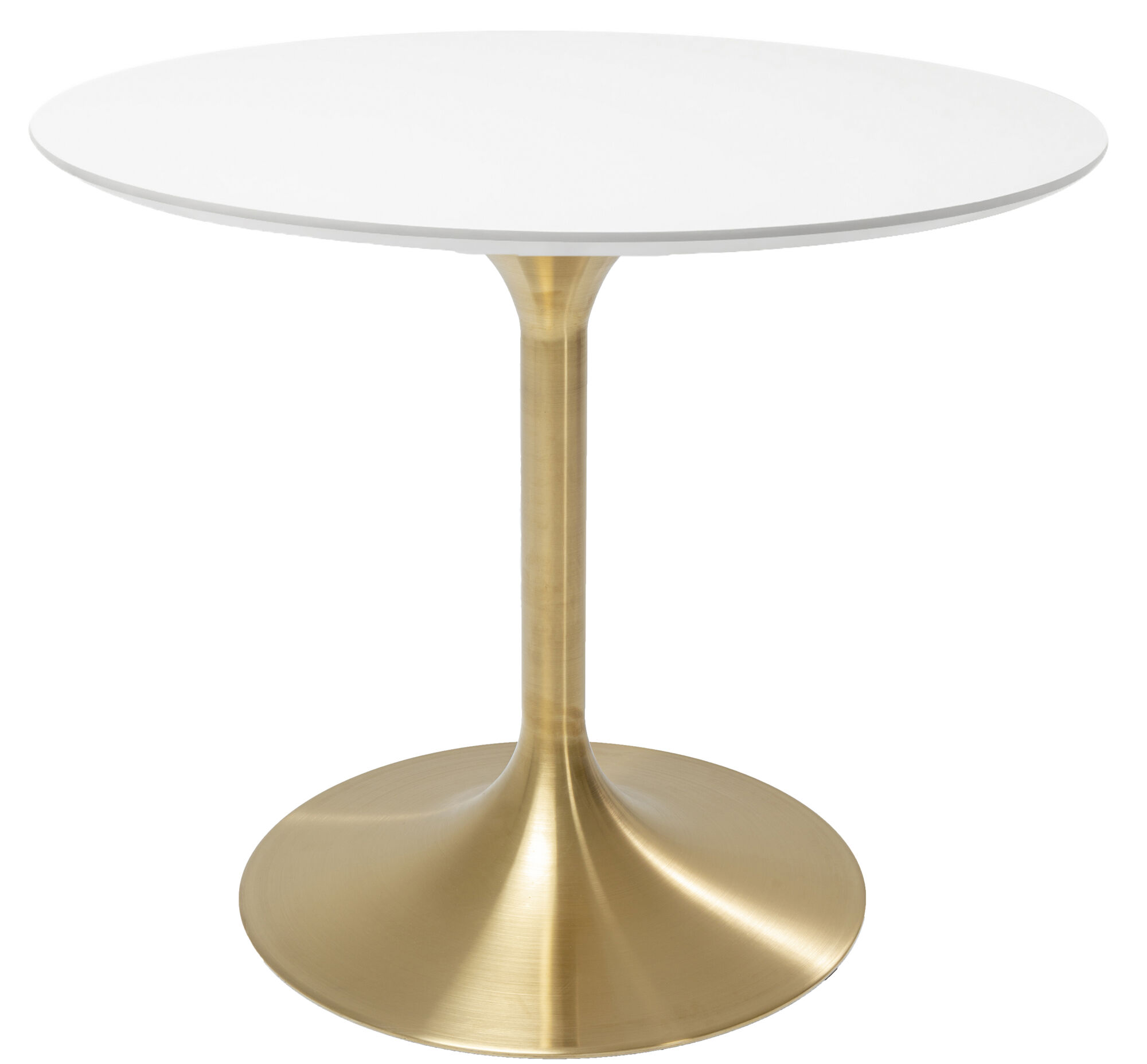 Spisebord Invitation Rundt Spisebord Hvit/Messing Ø90cm – bilde-1.