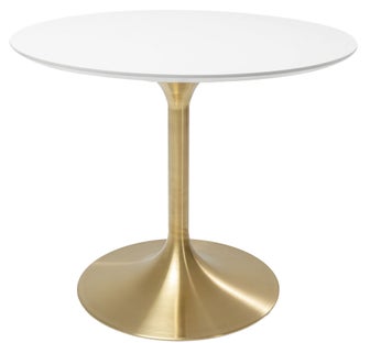 Spisebord Invitation Rundt Spisebord Hvit/Messing Ø90cm – bilde-1.