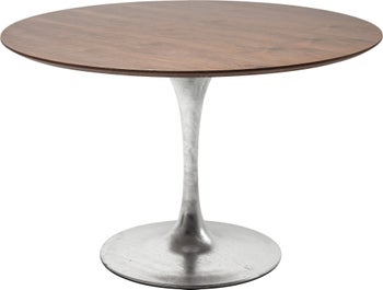 Invitation rundt spisebord Ø.120, valnød/zink stel – billede-1.