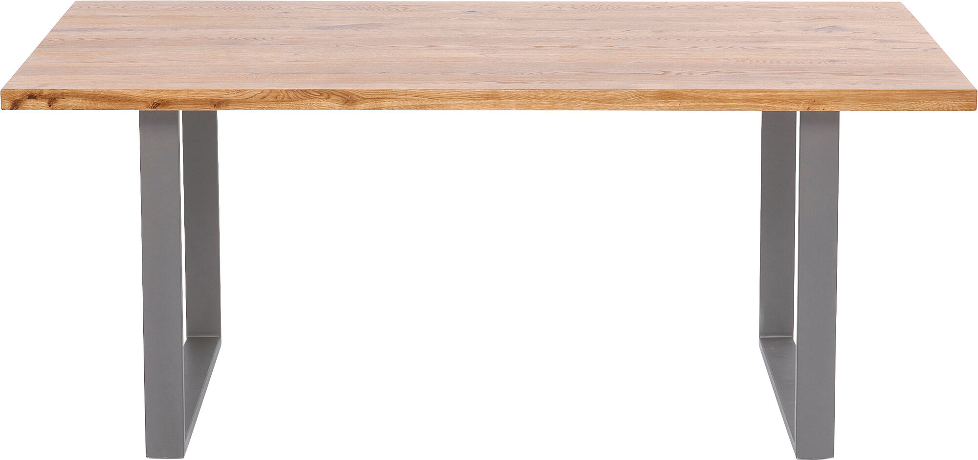 Stół drewniany dębowy blat czarne metalowe nogi 200x100 cm – obraz-1