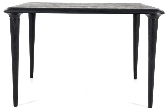 Stół kwadratowy z drewna mango czarny 120x120 cm – obraz-1