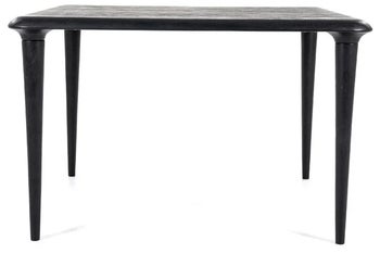 Stół kwadratowy z drewna mango czarny 120x120 cm – obraz-1