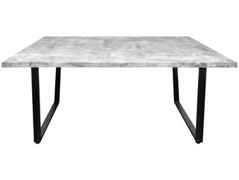 Stół 160 x 90 cm Prostokątny z szarym blatem i czarnymi metalowymi nogami – grafika-1.