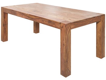 Stół 160 x 90 cm Drewniany brązowy w stylu naturalnym idealny do jadalni – grafika-1.