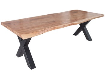 Stół 240 x 97 cm akacjowy z metalowymi nogami do nowoczesnego wnętrza – grafika-1.