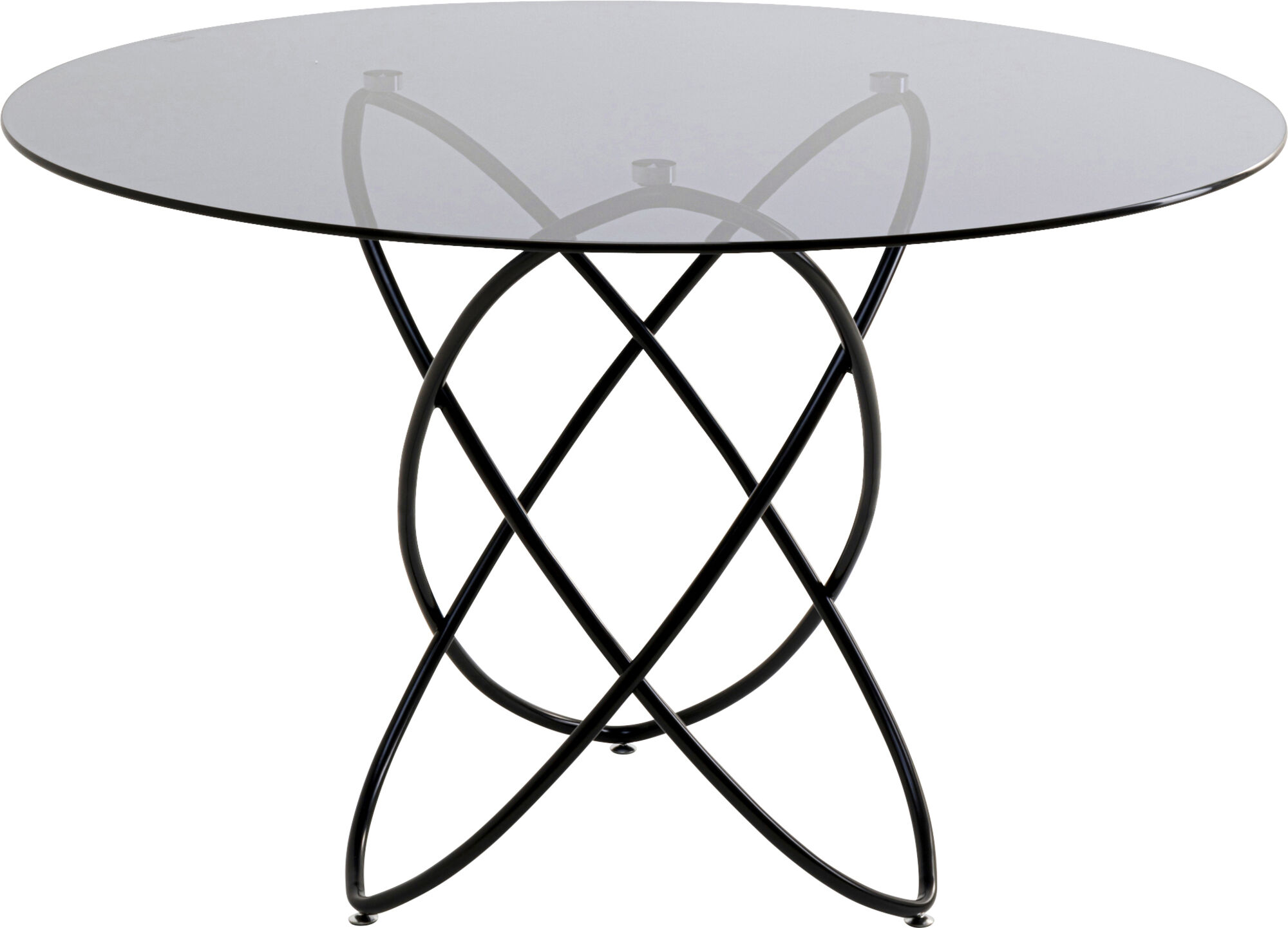 Stół Molekular Ø120 cm czarny - blat szklany – grafika-1.