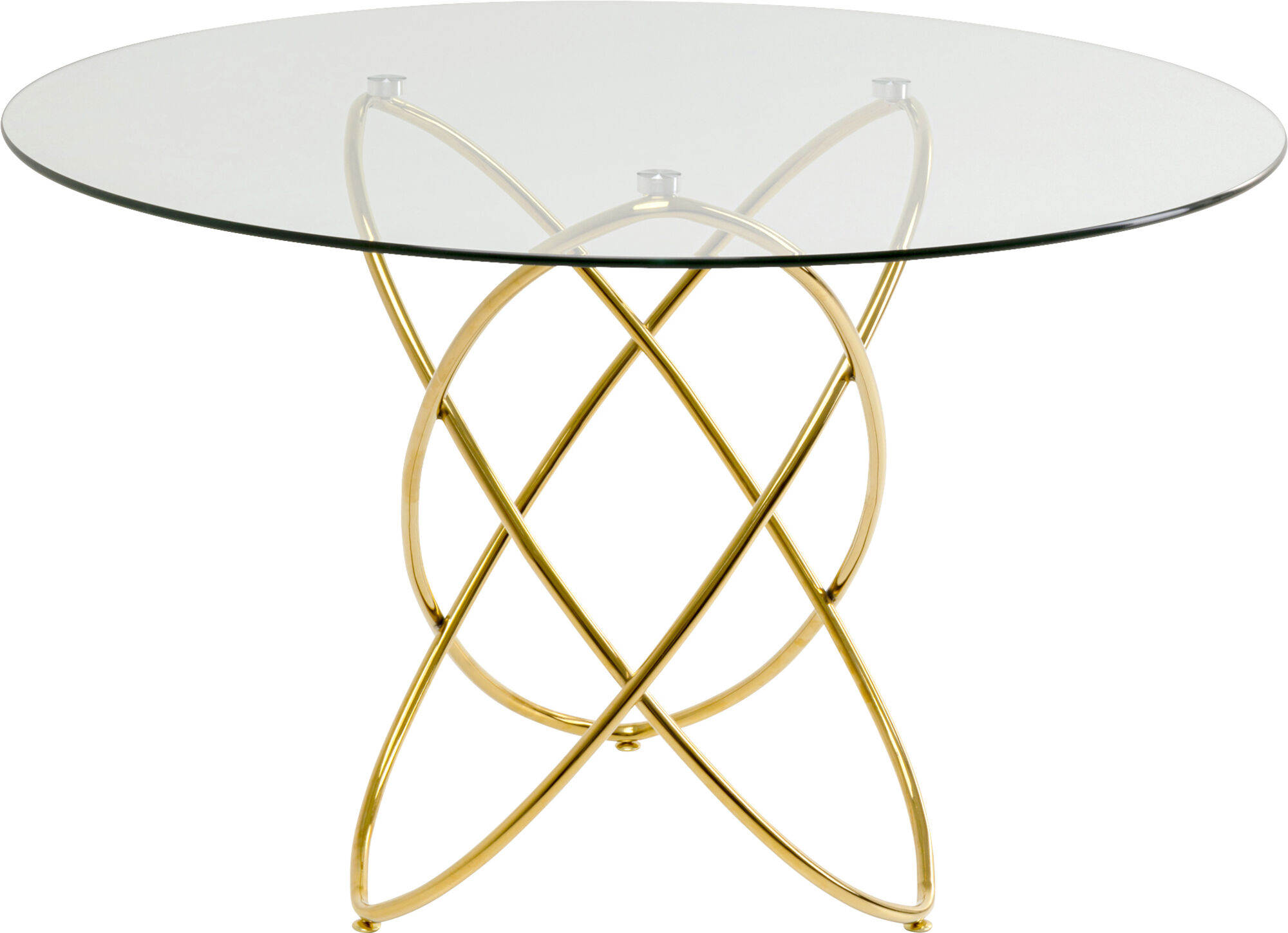 Masa cu blat de sticla Molekular Aurie Ø120 cm – imagine-1.