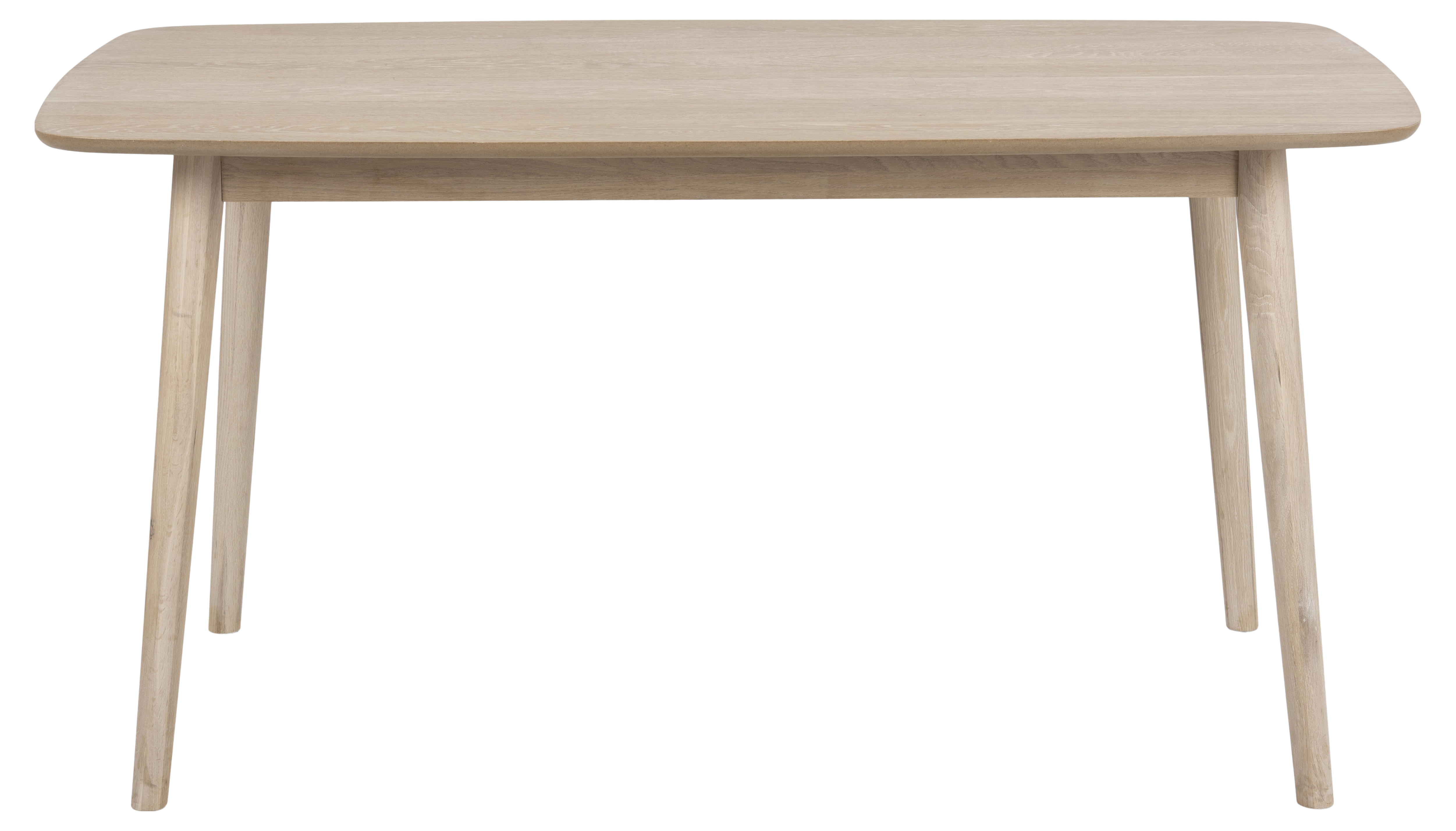 Stół bielony fornirowany blat dąb drewniane nogi 150x80 cm – obraz-1