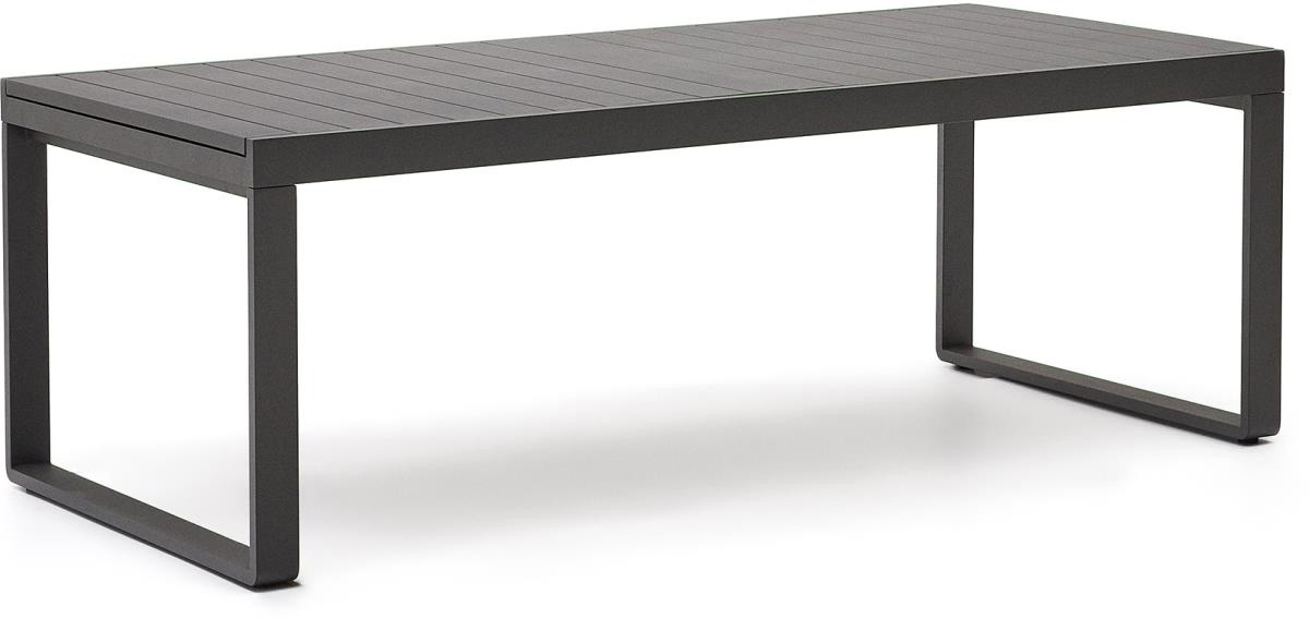 Stół ogrodowy aluminiowy rozkładany prostokątny grafitowy 220-340 x 100 cm – obraz-1