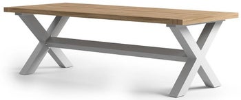 Stół ogrodowy Bilbao 240x100 cm naturalny - nogi jasnoszare – obraz-1