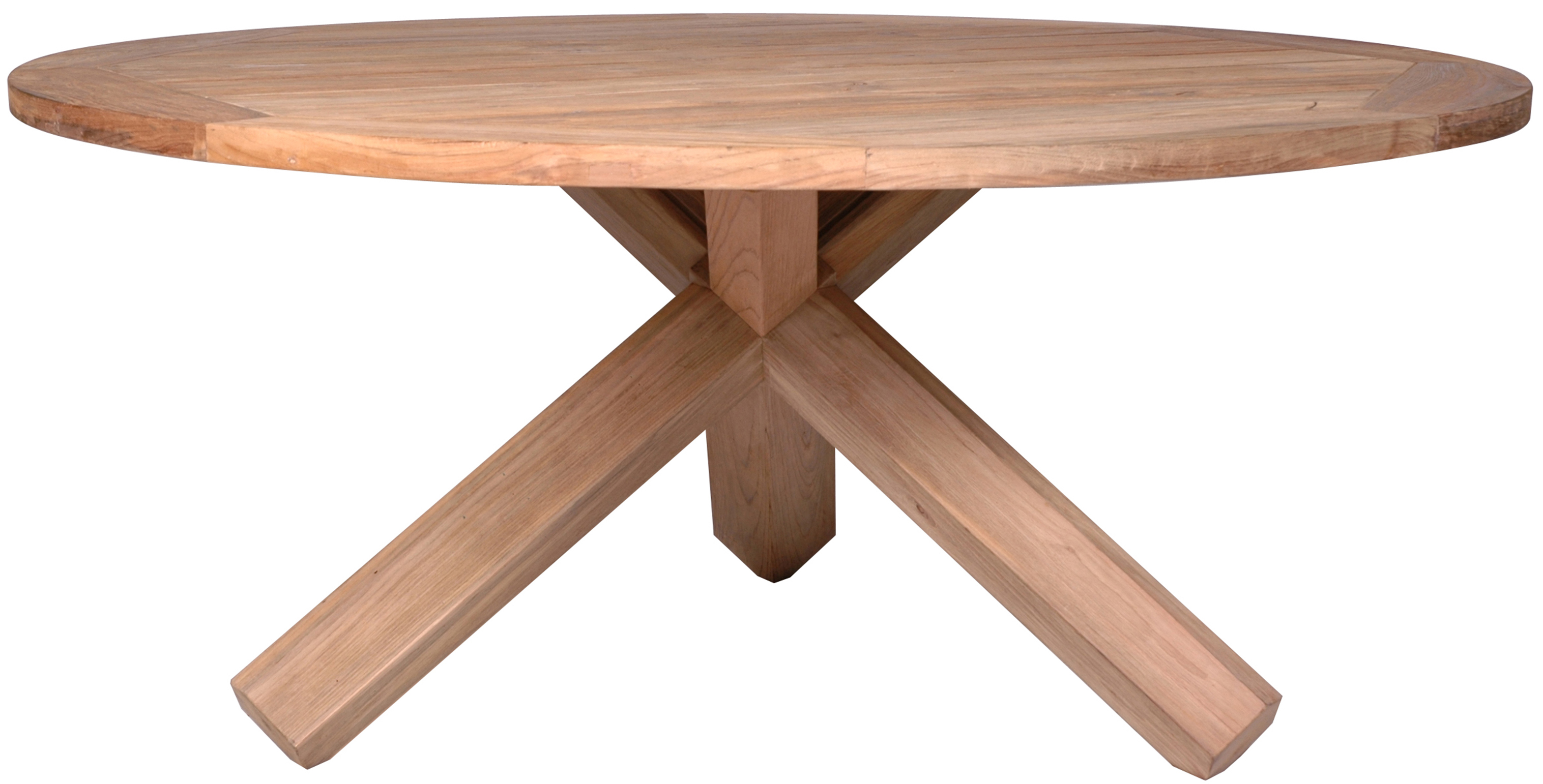 Stół okrągły ogrodowy drewniany Ø135x75 cm – obraz-1