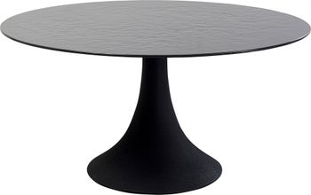 Stół ogrodowy czarny ze szklanym blatem Ø150 cm – obraz-1