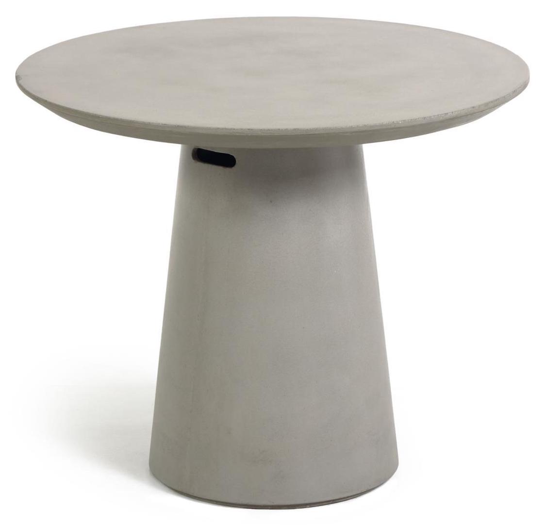 Stół okrągły ogrodowy betonowy szary Ø90 cm – obraz-1