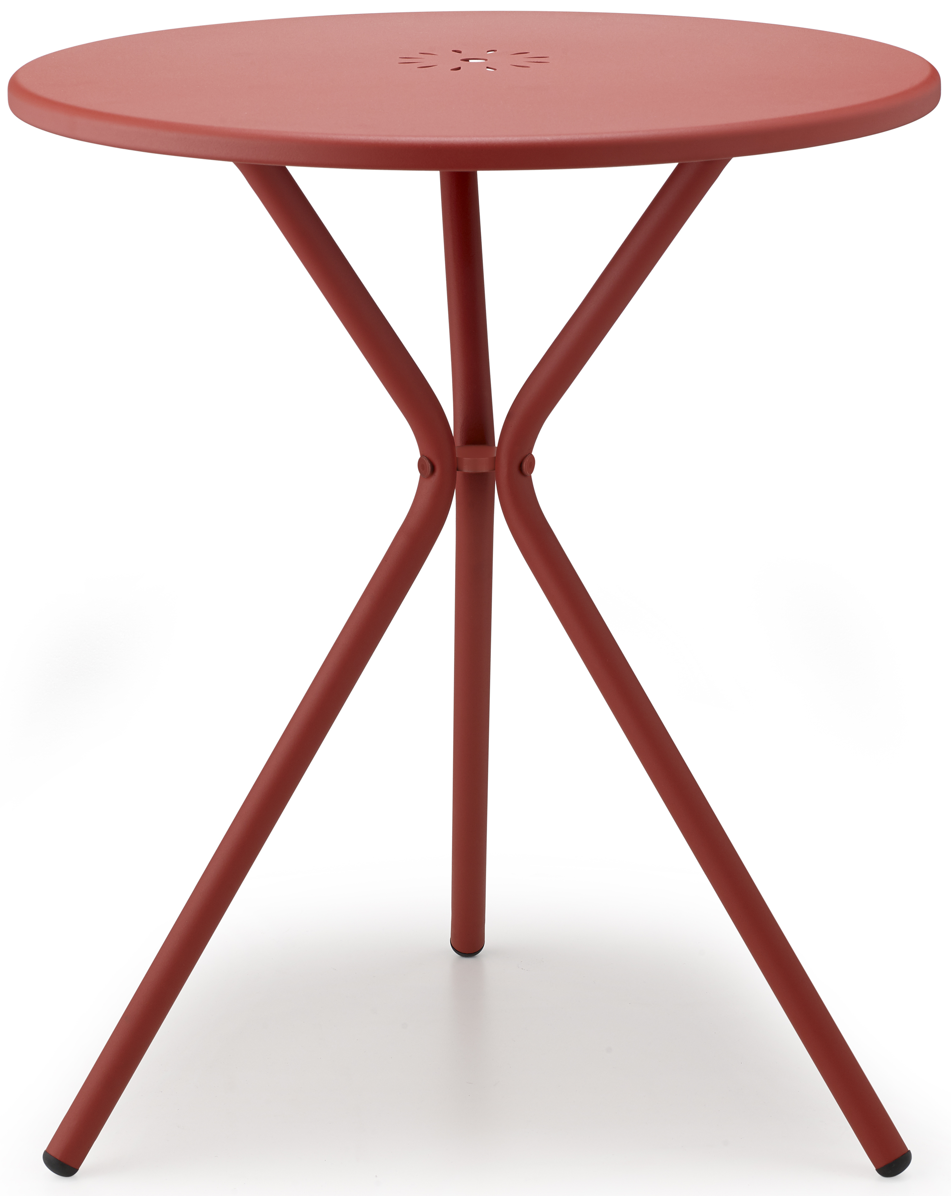 Stół ogrodowy Leo ∅60 cm czerwony – obraz-1