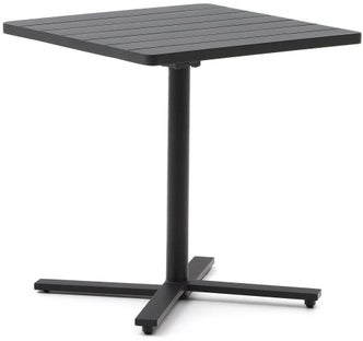 Stół ogrodowy metalowy na jednej nodze składany czarny kwadratowy 70 x 75 cm – obraz-1