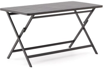 Stół ogrodowy metalowy składany czarny prostokątny 140 x 75 cm – obraz-1