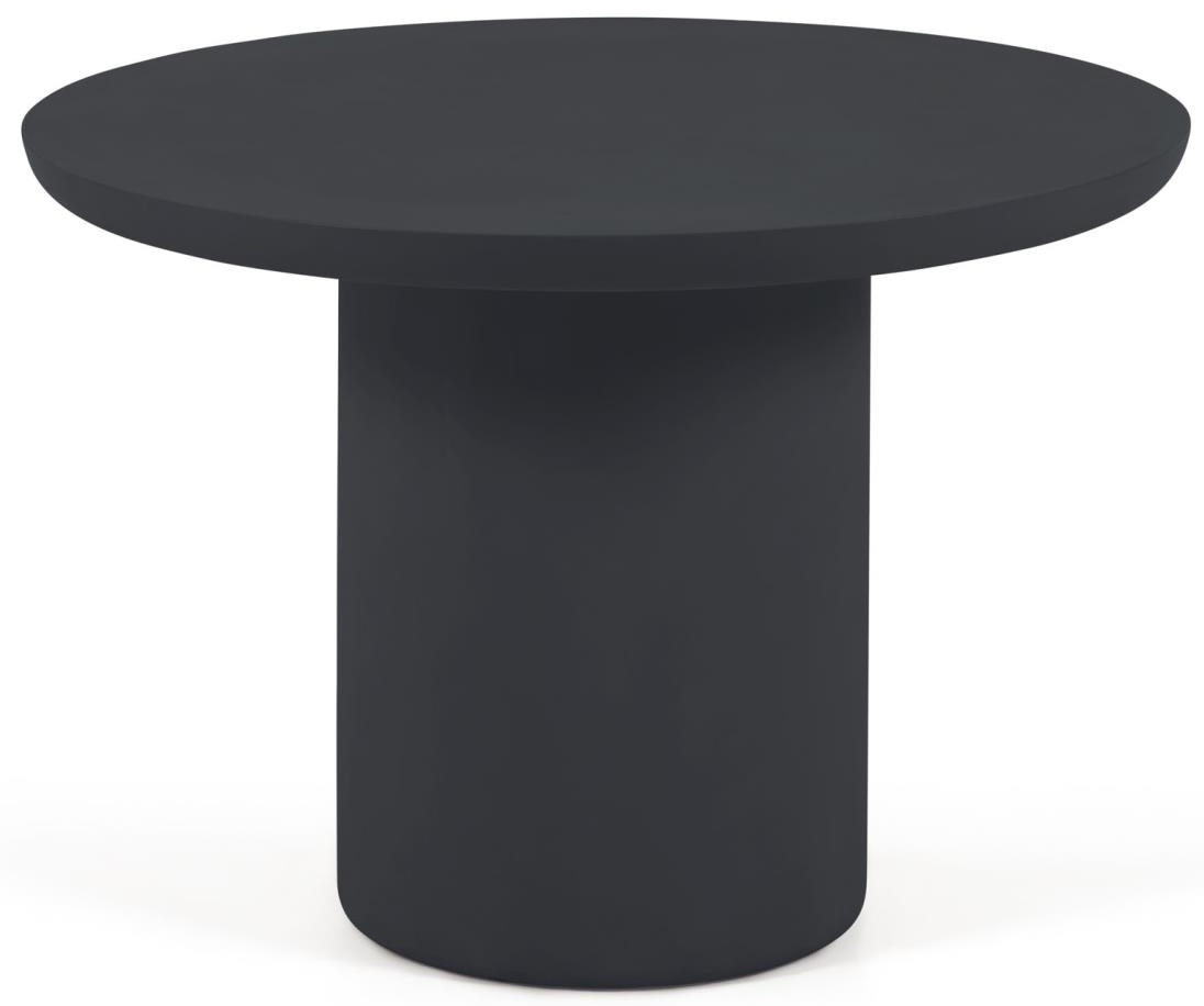 Stół ogrodowy Ø110x76 cm czarny – obraz-1