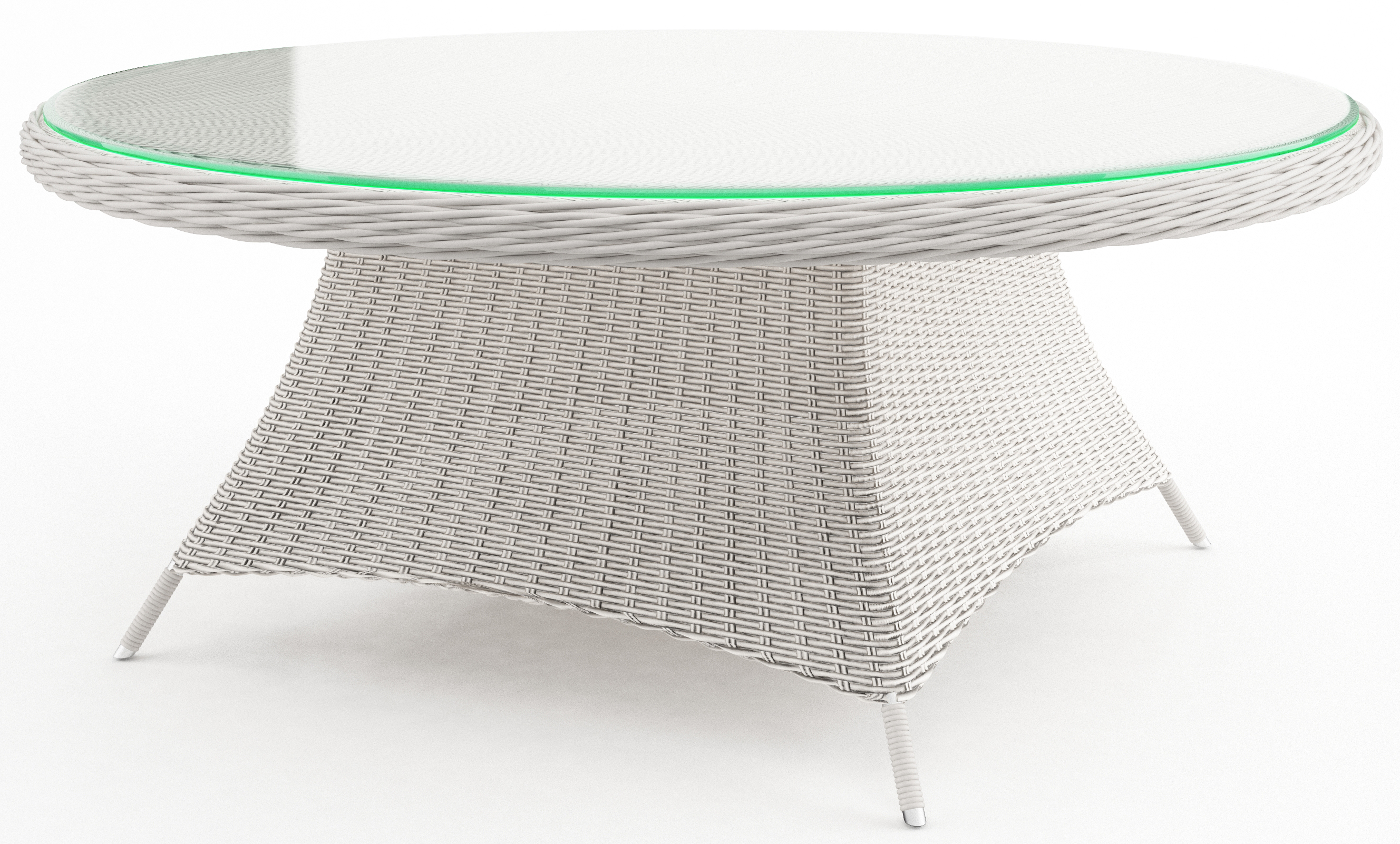 Stół ogrodowy Rondo Ø180 cm biały – obraz-1