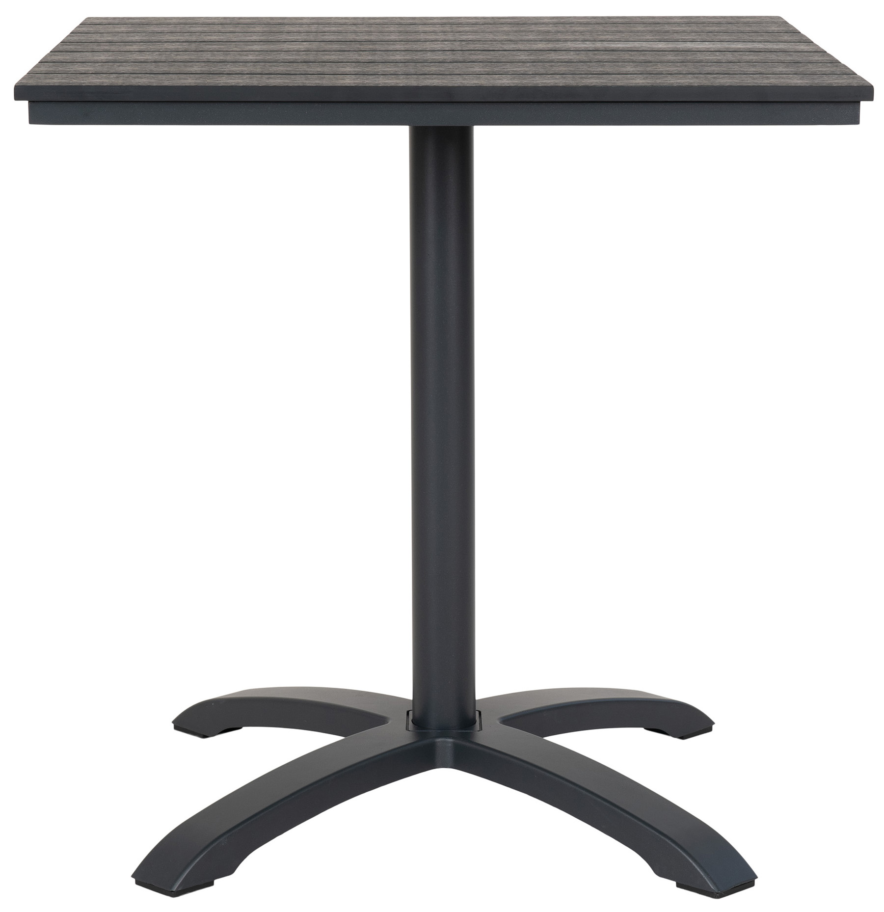 Stół ogrodowy szary blat polietylen nogi aluminiowe czarne 70x70 cm – grafika-1.