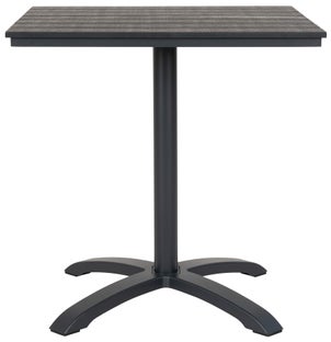 Stół ogrodowy szary blat polietylen nogi aluminiowe czarne 70x70 cm – grafika-1.