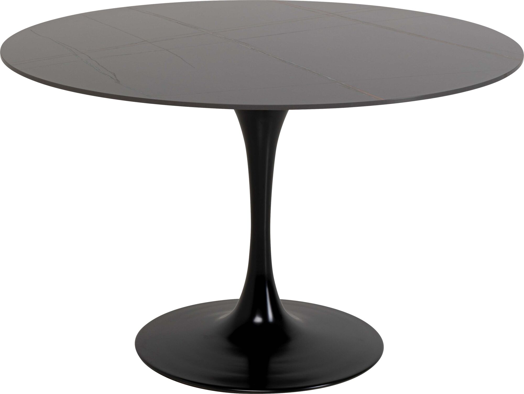 Stół okrągły blat ceramiczny czarny podstawa stalowa Ø120 cm – grafika-1.