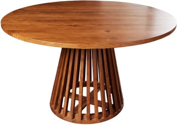 Stół Ø130 cm Drewniany okrągły naturalny stylowy do jadalni – grafika-1.