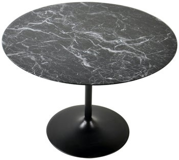 Elegancki okrągły stół marmurowy do jadalni czarny Ø110x75 cm – grafika-1.