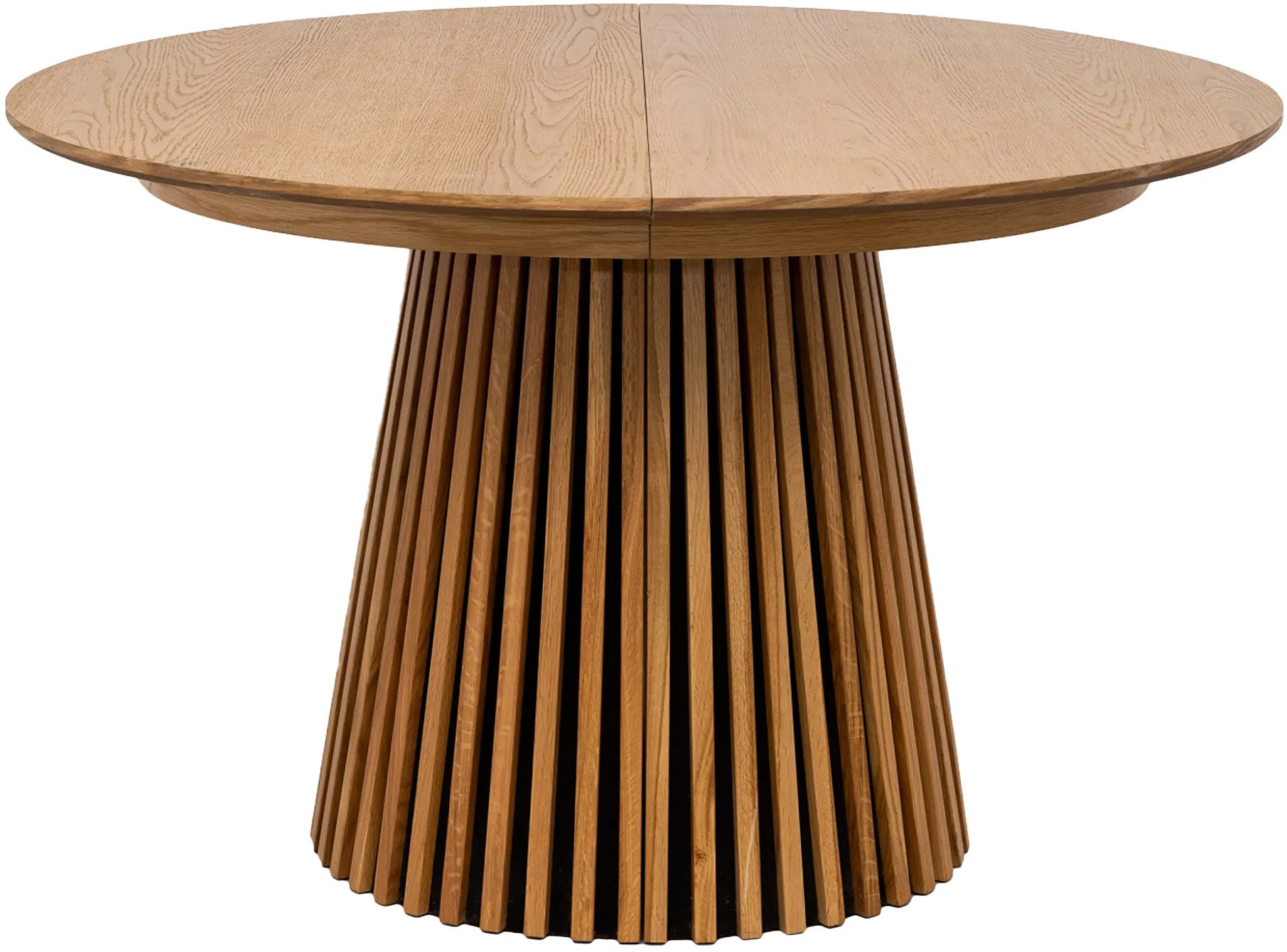 Stół okrągły rozkładany drewno, fornir, naturalny  Ø120-160-200x75 cm – grafika-1.